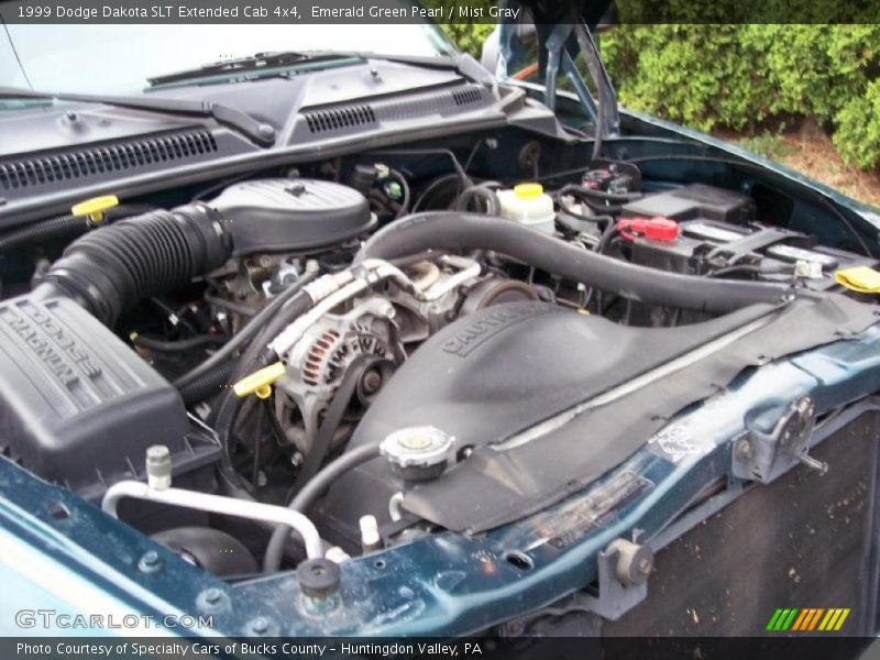 Emerald Green Pearl / Mist Gray 1999 Dodge Dakota SLT Extended Cab 4x4