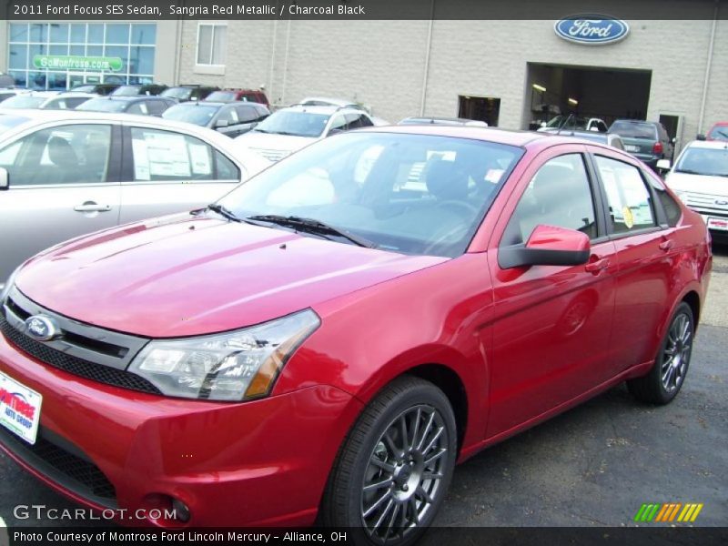 Sangria Red Metallic / Charcoal Black 2011 Ford Focus SES Sedan