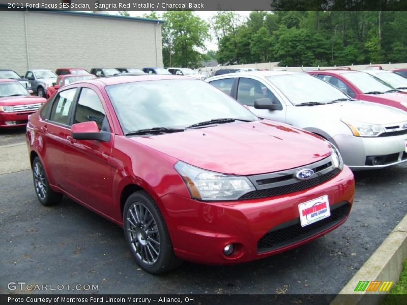 Sangria Red Metallic / Charcoal Black 2011 Ford Focus SES Sedan