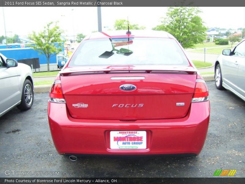 Sangria Red Metallic / Charcoal Black 2011 Ford Focus SES Sedan