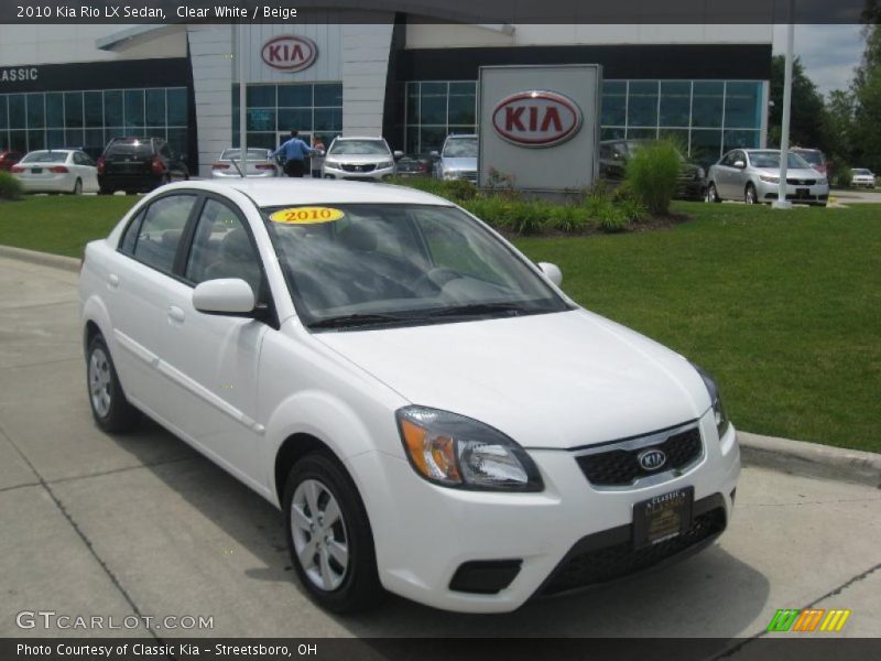 Clear White / Beige 2010 Kia Rio LX Sedan
