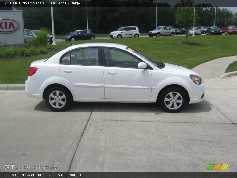 Clear White / Beige 2010 Kia Rio LX Sedan