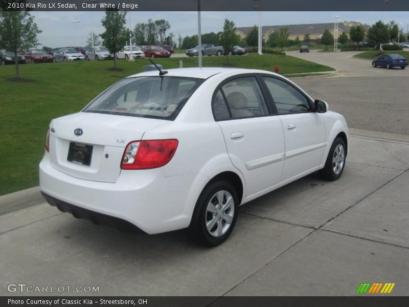 Clear White / Beige 2010 Kia Rio LX Sedan