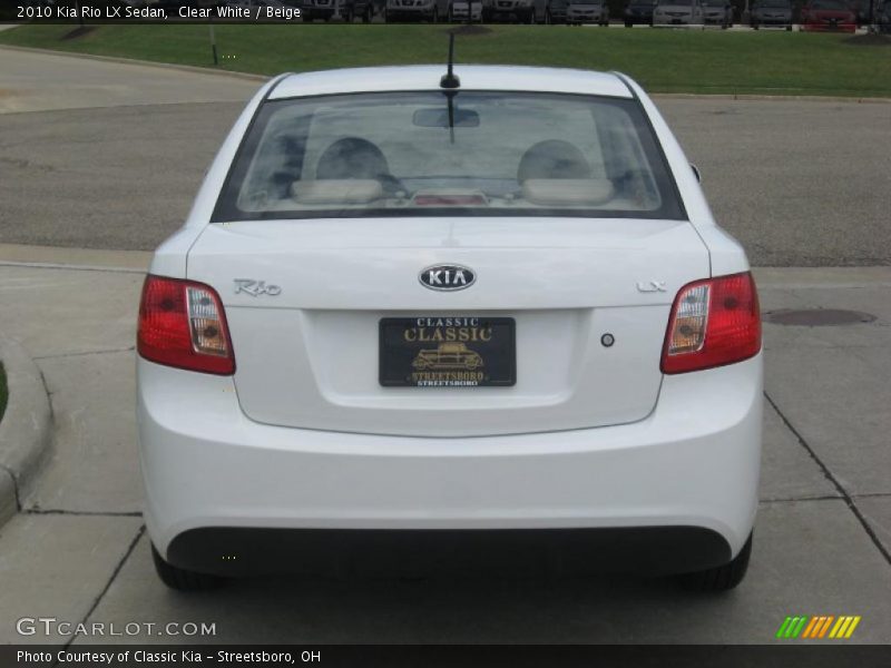 Clear White / Beige 2010 Kia Rio LX Sedan