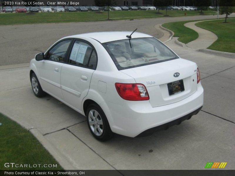 Clear White / Beige 2010 Kia Rio LX Sedan