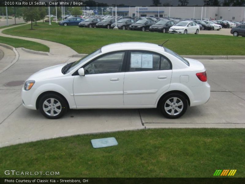 Clear White / Beige 2010 Kia Rio LX Sedan