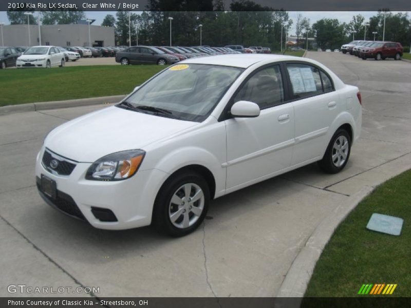 Clear White / Beige 2010 Kia Rio LX Sedan
