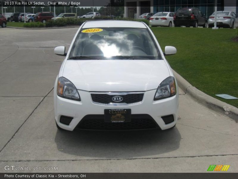 Clear White / Beige 2010 Kia Rio LX Sedan