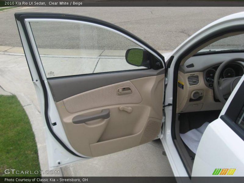 Clear White / Beige 2010 Kia Rio LX Sedan