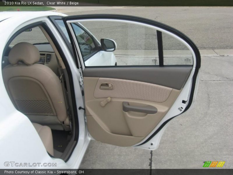 Clear White / Beige 2010 Kia Rio LX Sedan