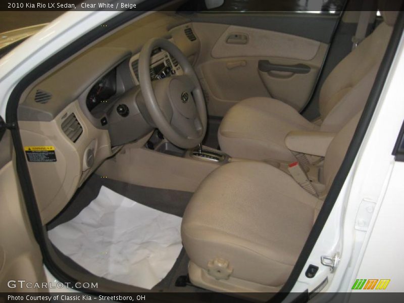 Clear White / Beige 2010 Kia Rio LX Sedan
