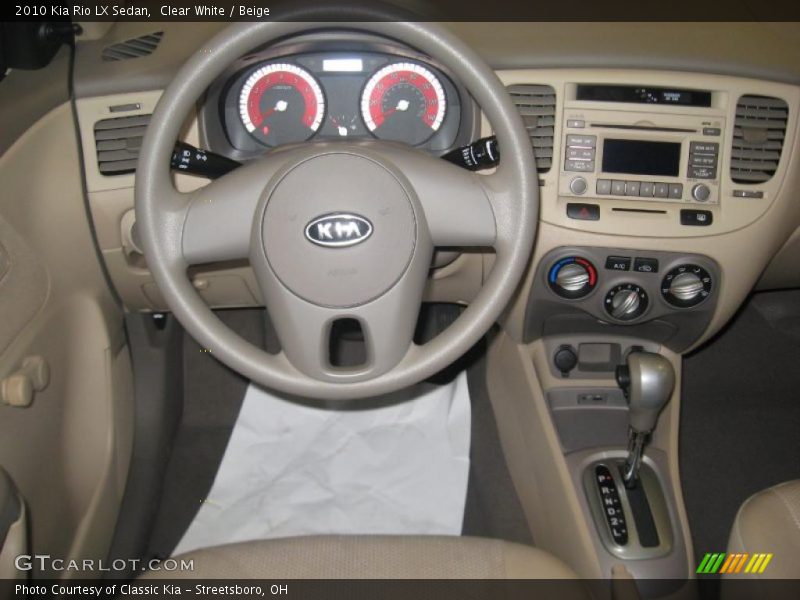 Clear White / Beige 2010 Kia Rio LX Sedan