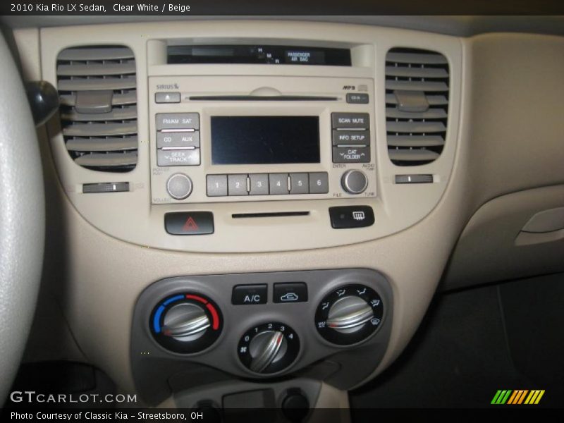Clear White / Beige 2010 Kia Rio LX Sedan