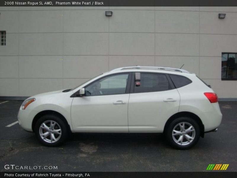 Phantom White Pearl / Black 2008 Nissan Rogue SL AWD