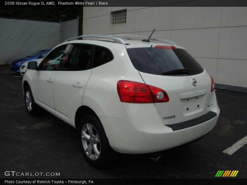 Phantom White Pearl / Black 2008 Nissan Rogue SL AWD