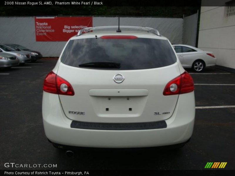 Phantom White Pearl / Black 2008 Nissan Rogue SL AWD