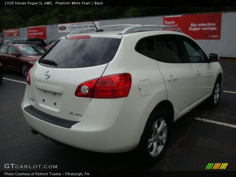 Phantom White Pearl / Black 2008 Nissan Rogue SL AWD