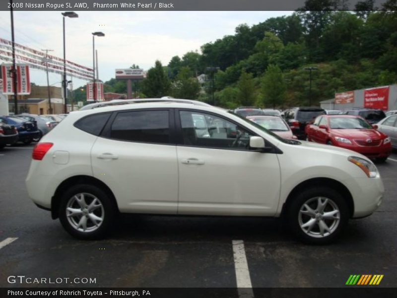 Phantom White Pearl / Black 2008 Nissan Rogue SL AWD