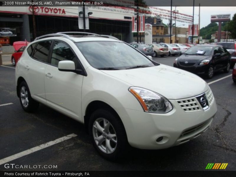 Phantom White Pearl / Black 2008 Nissan Rogue SL AWD