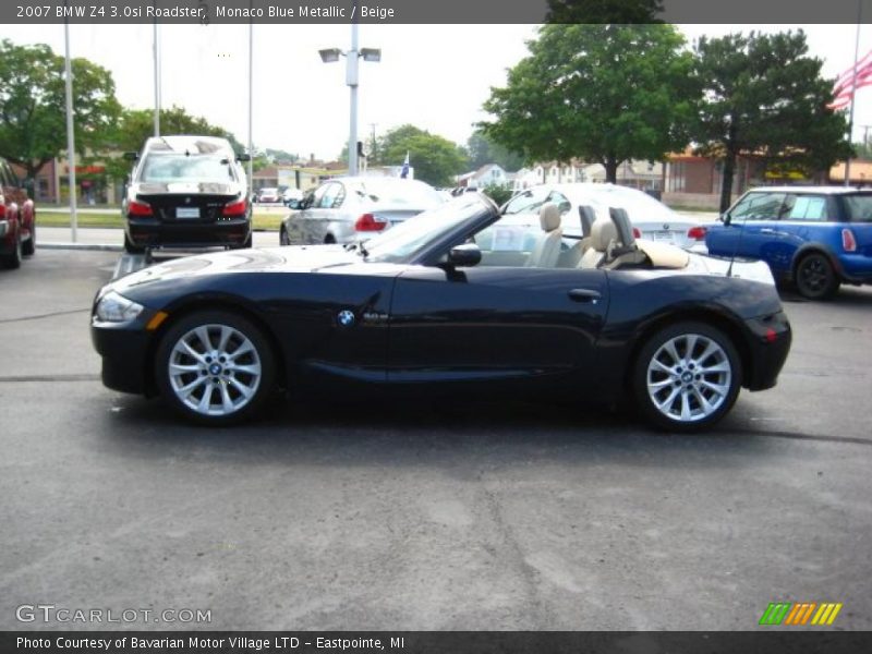 Monaco Blue Metallic / Beige 2007 BMW Z4 3.0si Roadster