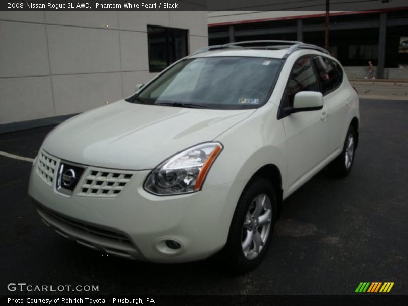 Phantom White Pearl / Black 2008 Nissan Rogue SL AWD