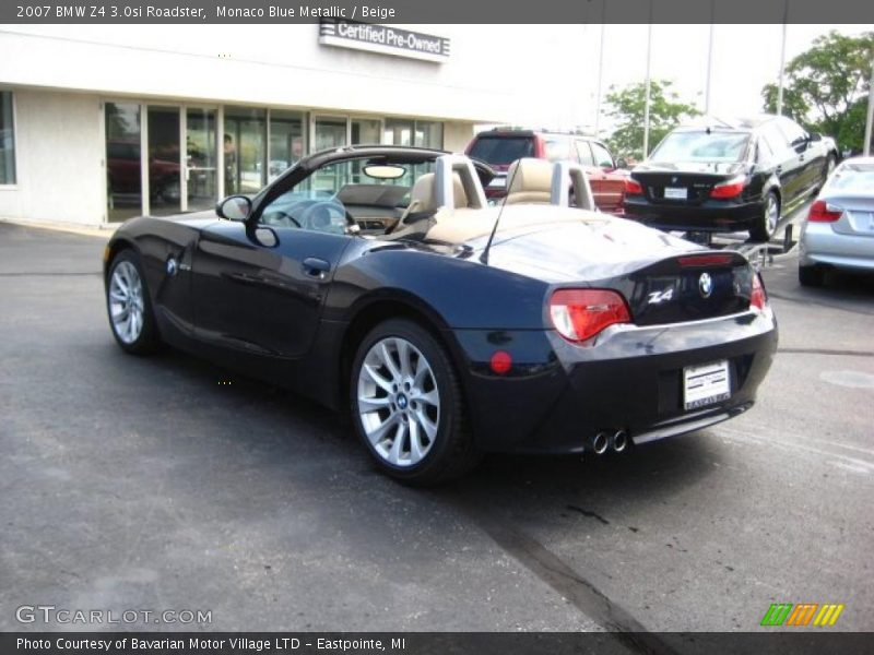 Monaco Blue Metallic / Beige 2007 BMW Z4 3.0si Roadster