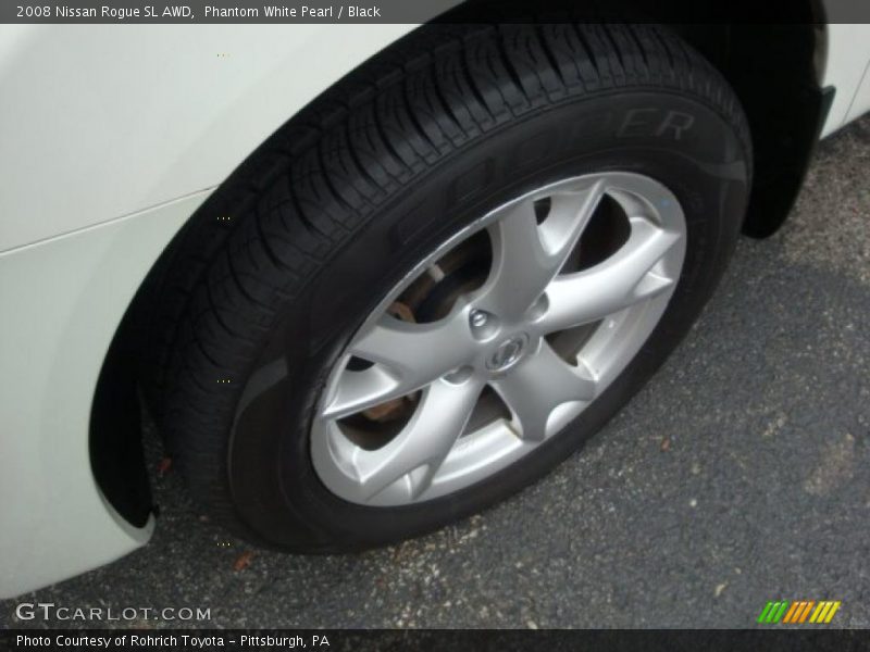 Phantom White Pearl / Black 2008 Nissan Rogue SL AWD