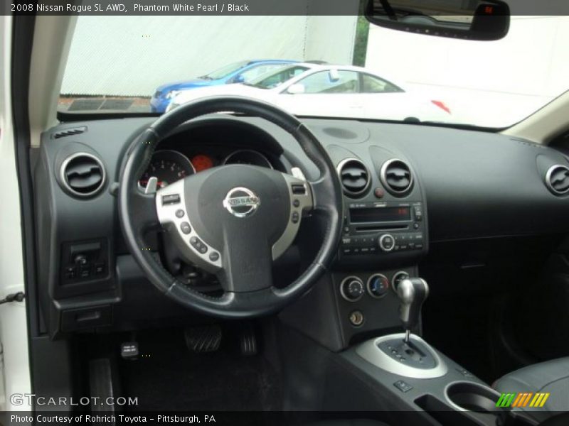 Phantom White Pearl / Black 2008 Nissan Rogue SL AWD