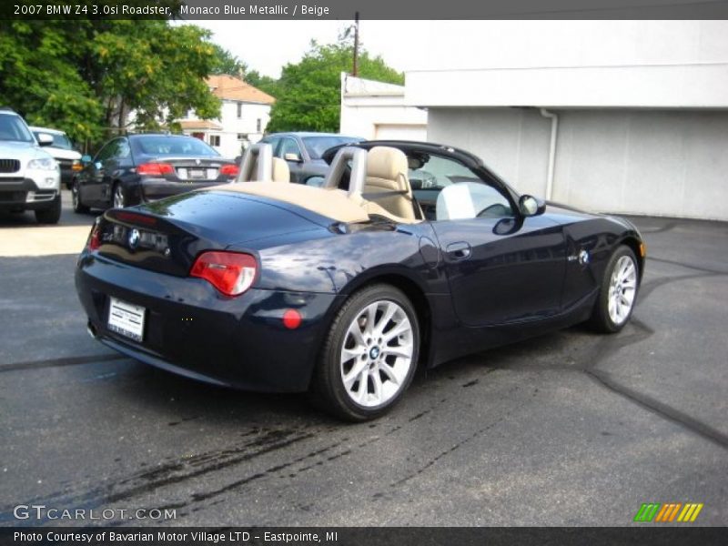 Monaco Blue Metallic / Beige 2007 BMW Z4 3.0si Roadster