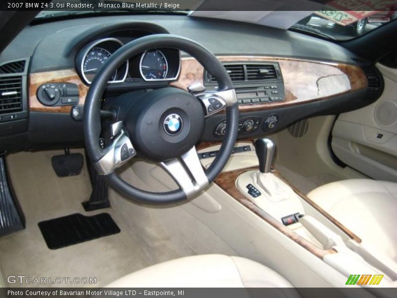 Monaco Blue Metallic / Beige 2007 BMW Z4 3.0si Roadster