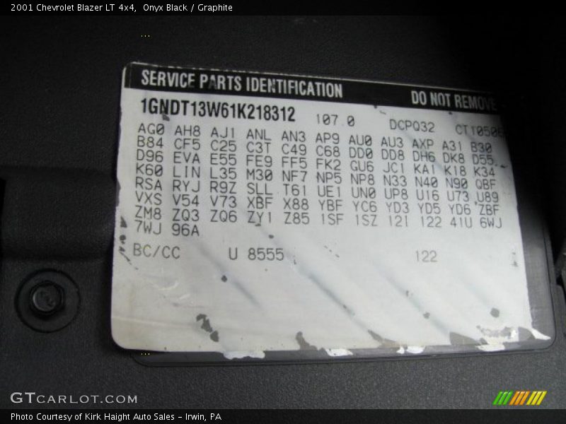 Onyx Black / Graphite 2001 Chevrolet Blazer LT 4x4