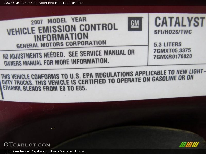 Sport Red Metallic / Light Tan 2007 GMC Yukon SLT