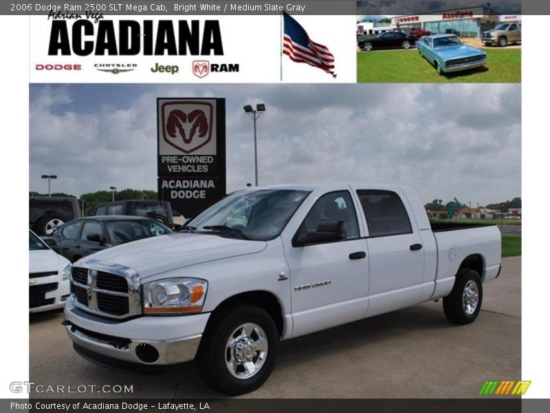 Bright White / Medium Slate Gray 2006 Dodge Ram 2500 SLT Mega Cab