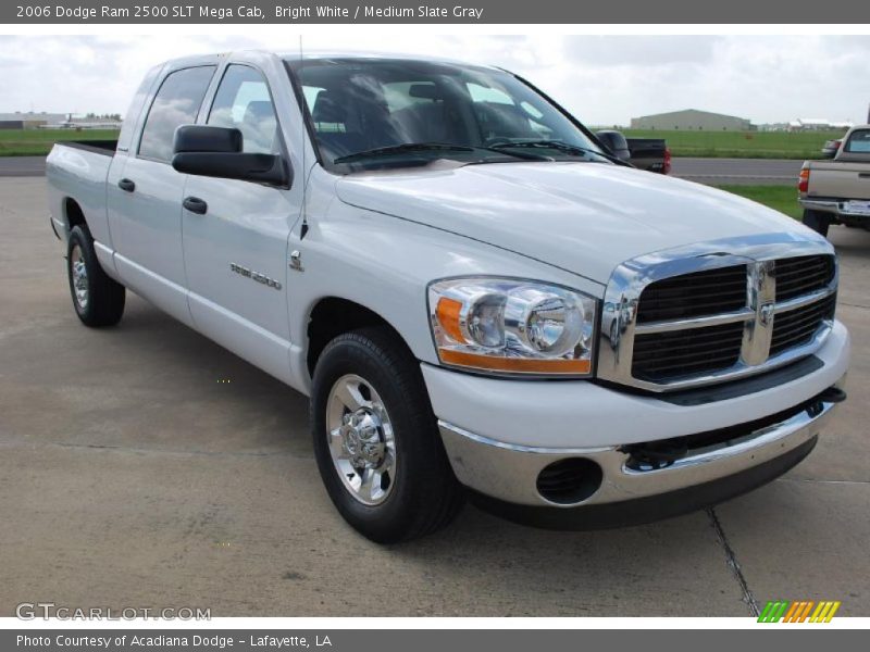 Bright White / Medium Slate Gray 2006 Dodge Ram 2500 SLT Mega Cab