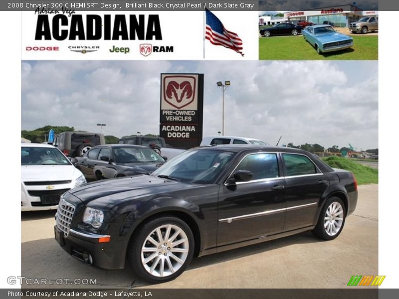 Brilliant Black Crystal Pearl / Dark Slate Gray 2008 Chrysler 300 C HEMI SRT Design