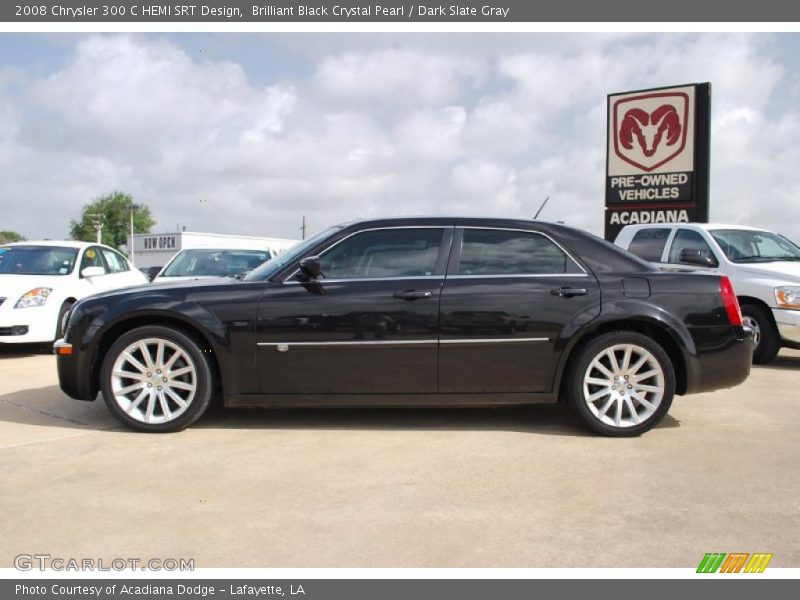 Brilliant Black Crystal Pearl / Dark Slate Gray 2008 Chrysler 300 C HEMI SRT Design