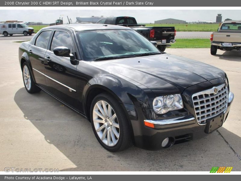 Brilliant Black Crystal Pearl / Dark Slate Gray 2008 Chrysler 300 C HEMI SRT Design