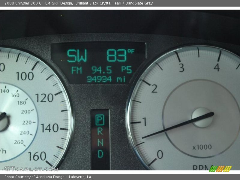 Brilliant Black Crystal Pearl / Dark Slate Gray 2008 Chrysler 300 C HEMI SRT Design