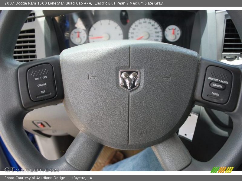 Electric Blue Pearl / Medium Slate Gray 2007 Dodge Ram 1500 Lone Star Quad Cab 4x4