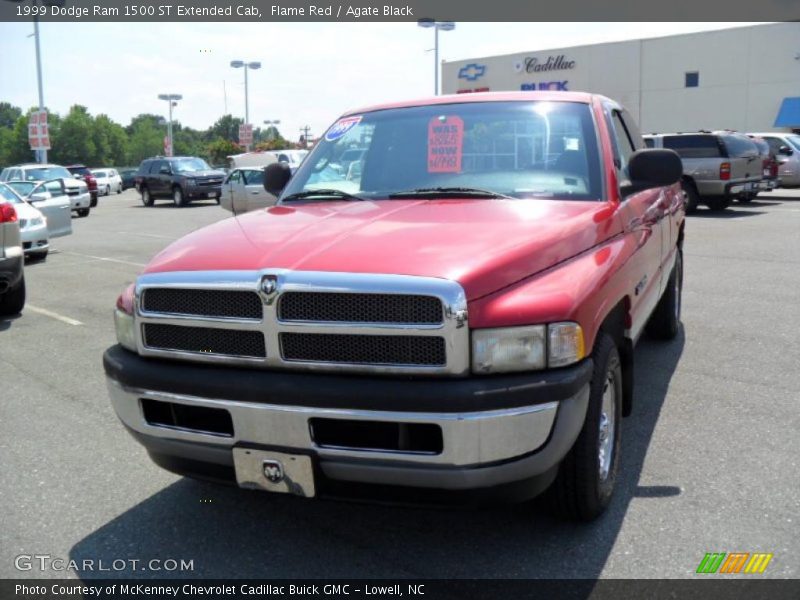 Flame Red / Agate Black 1999 Dodge Ram 1500 ST Extended Cab