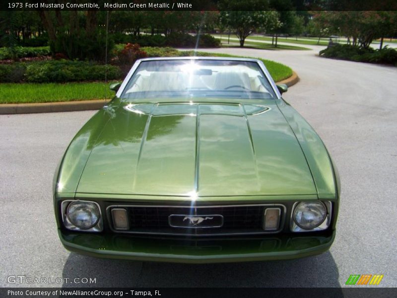 Medium Green Metallic / White 1973 Ford Mustang Convertible