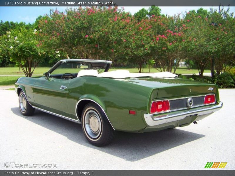 Medium Green Metallic / White 1973 Ford Mustang Convertible