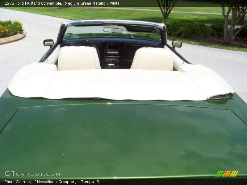 Medium Green Metallic / White 1973 Ford Mustang Convertible