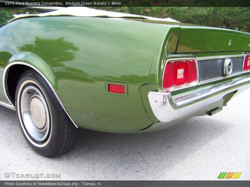 Medium Green Metallic / White 1973 Ford Mustang Convertible