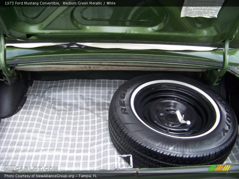 Medium Green Metallic / White 1973 Ford Mustang Convertible