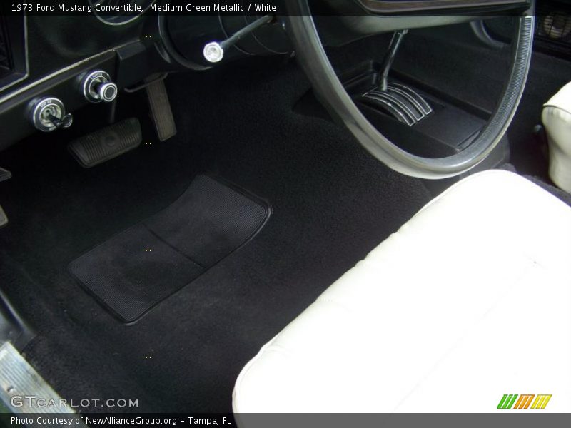 Medium Green Metallic / White 1973 Ford Mustang Convertible