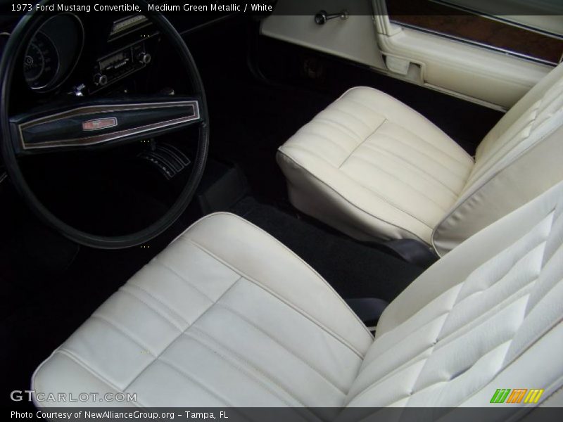 Medium Green Metallic / White 1973 Ford Mustang Convertible