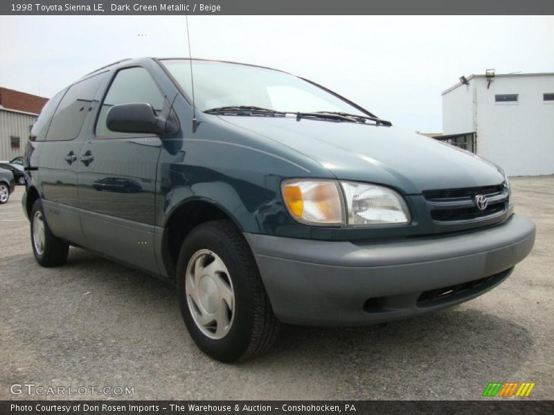 Dark Green Metallic / Beige 1998 Toyota Sienna LE