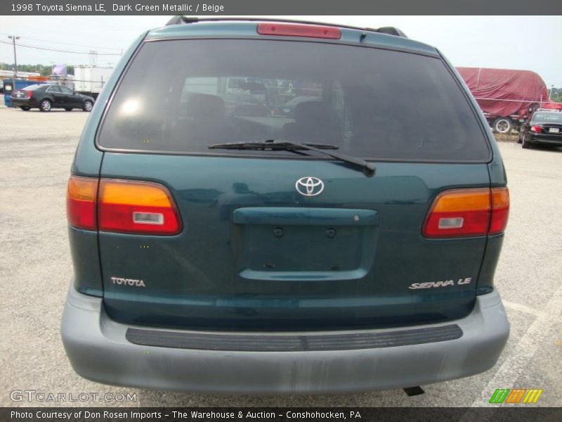 Dark Green Metallic / Beige 1998 Toyota Sienna LE