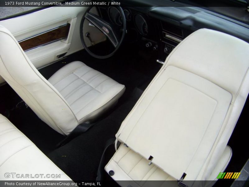Medium Green Metallic / White 1973 Ford Mustang Convertible